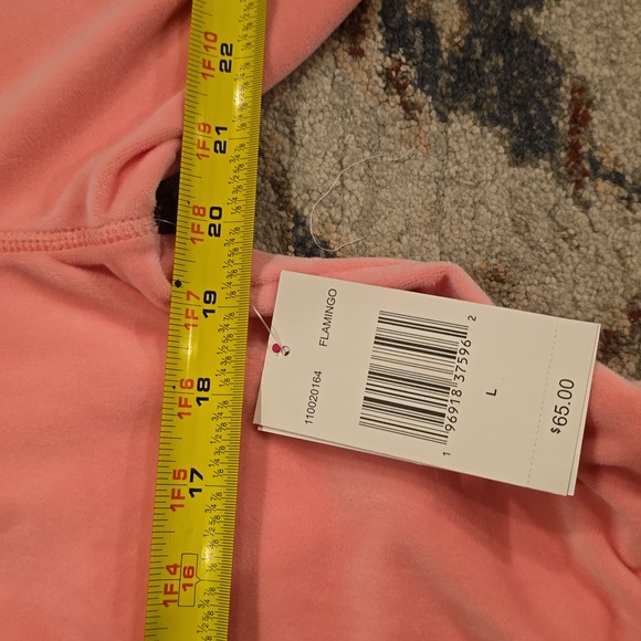JUICY COUTURE WOMENS JUNIOR PINK LONG SLEEVE VELVETEEN HOOD JUMP SUIT SIZE LARGE - Picture 9 of 16
